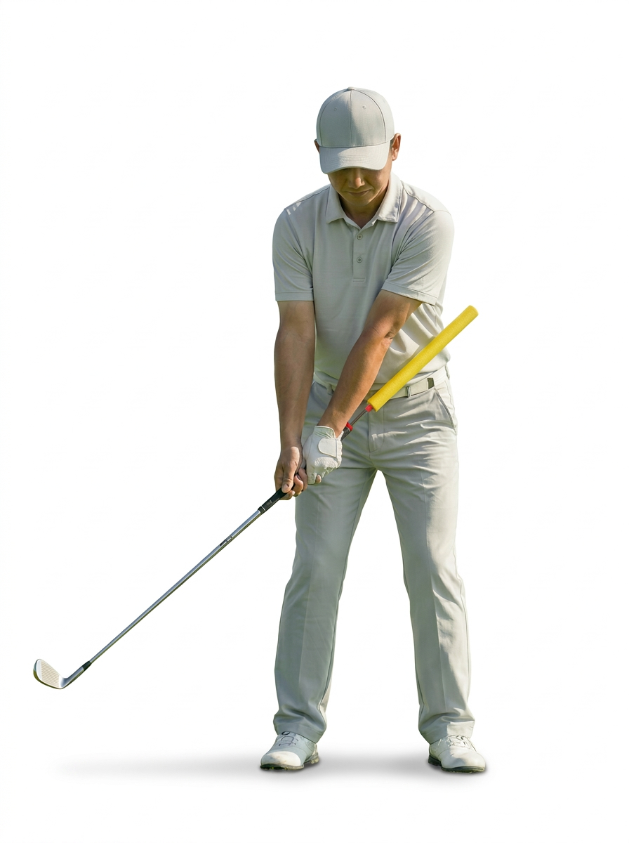 Nu Swing Golf Swing Stick, the best compact training aid for perfecting your swing plane, takeaway, and wrist setting.