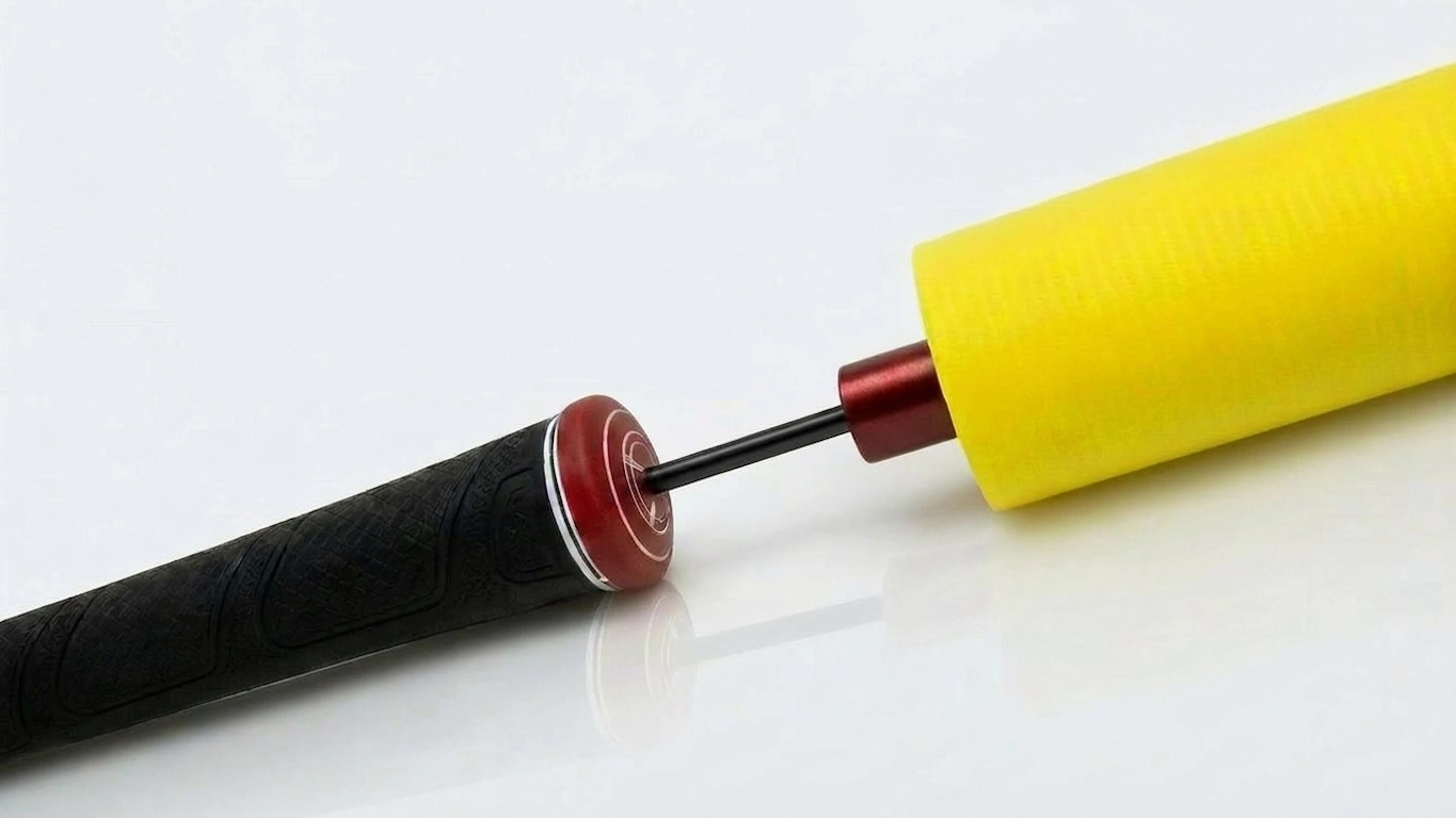 Versa Stick attached to golf club for effective swing training