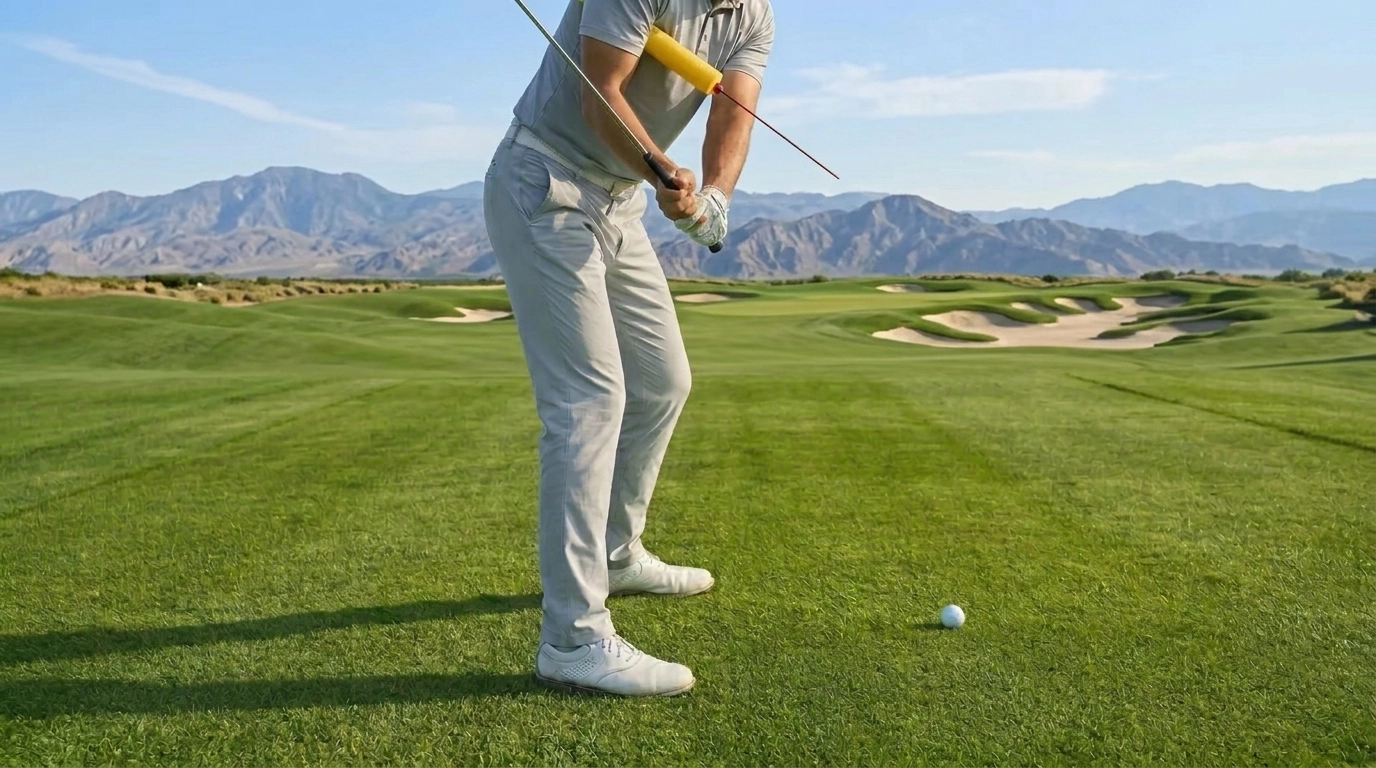 Versa Stick Downswing Drill - Golf training stick under arm
