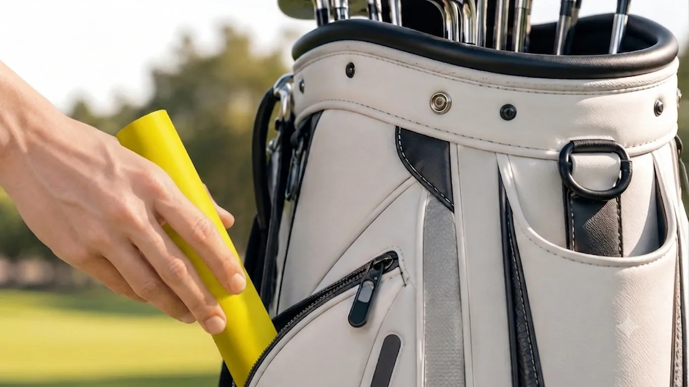 Compact Versa Stick fitting easily into a golf bag pocket